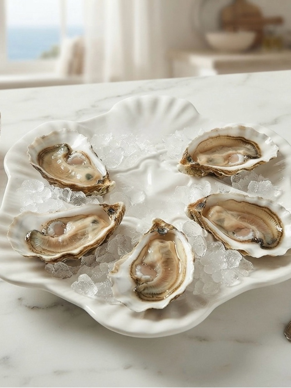 Set of 4 Vintage Style Maioliche Jessica Italian Ceramic Oyster/Seafood Platters - Picture 5 of 5